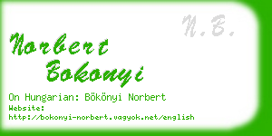 norbert bokonyi business card