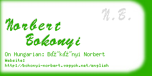 norbert bokonyi business card